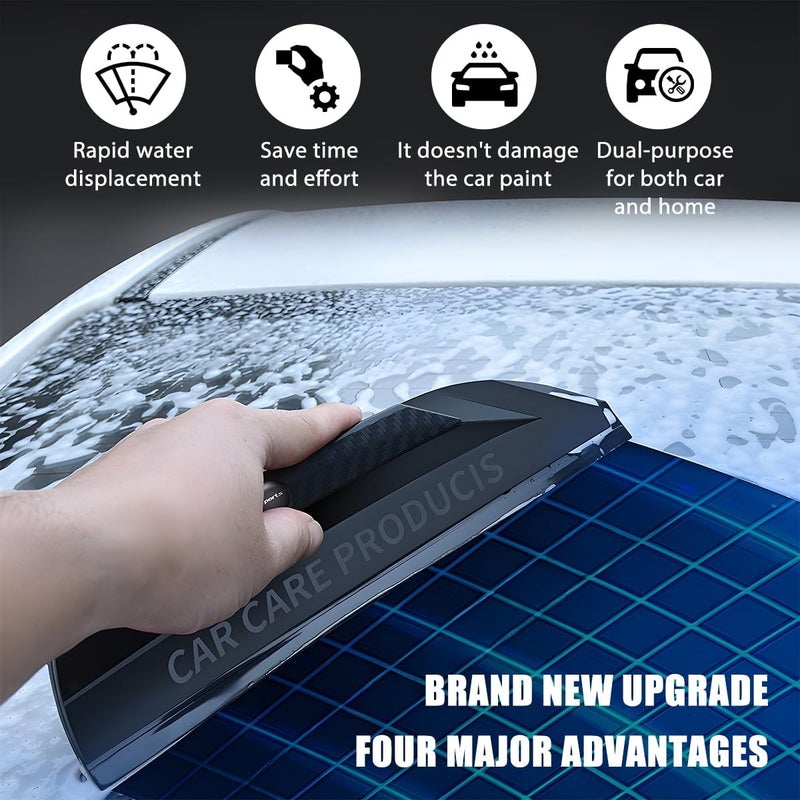 Sandfren Car Window Squeegee, Silicone Vehicle Glass Water Cleaning Wiper Blade for Drying, Professional Automotive Mirror Scraper Cleaner Accessories, Universal for SUV, Sedan, Truck - Image 3
